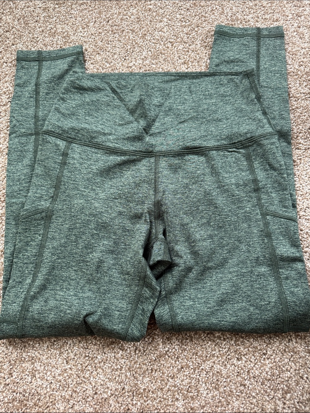 Aerie High-Waist Active Leggings in Heather Green